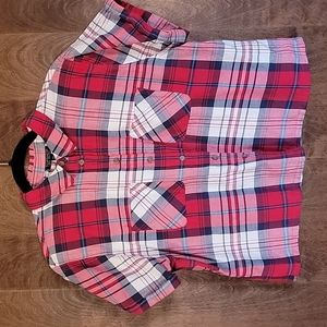 Plaid Crop Button Up
